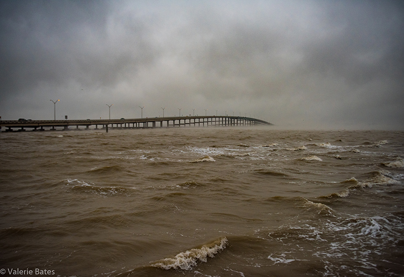 As the Queen Isabella Causeway braces against the elements, a northern blows across the Laguna Madre Bay.
